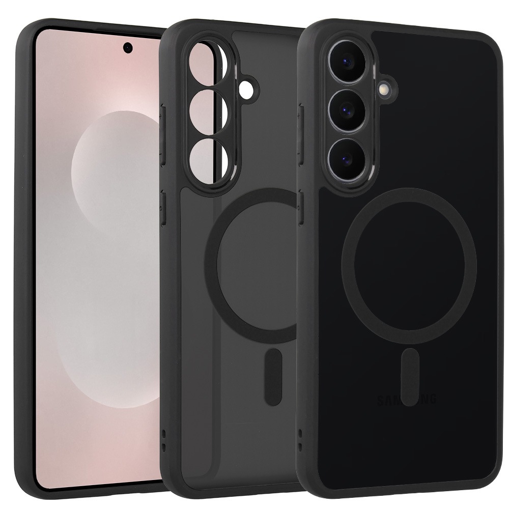 Pilnīgi matēts magnētiskais viedtālruņa apvalks Samsung Galaxy S25 FE melns