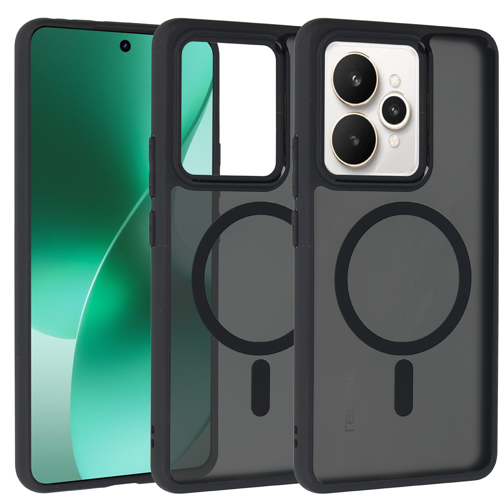 Pilnīgi matēts magnētiskais viedtālruņa apvalks Realme 15/15 Pro 5G melns