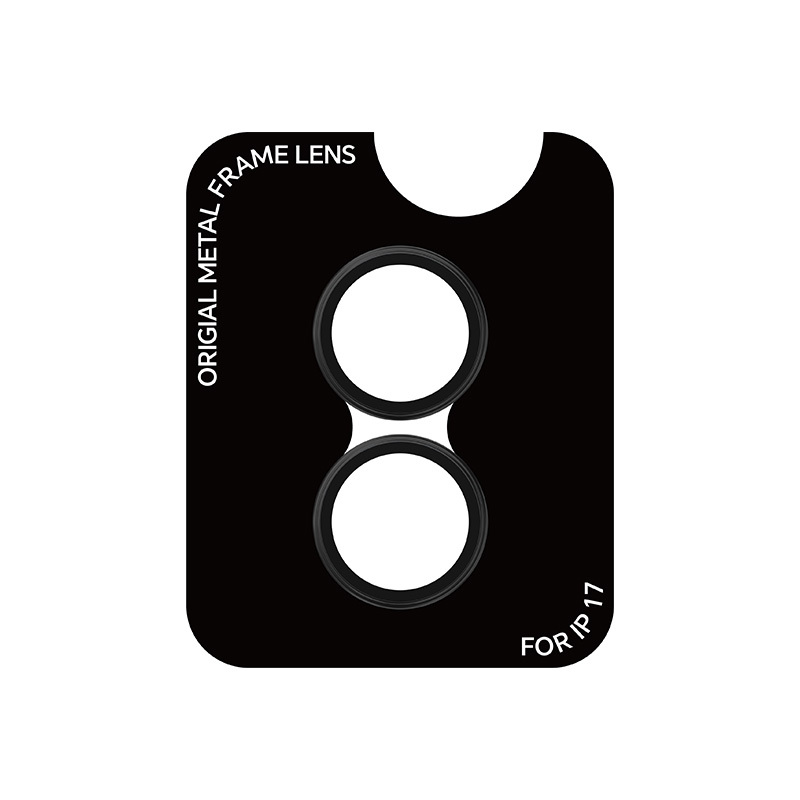 Rock Pure Series Kameras objektiiva stikls uz iPhone 17 kameras (2 gab.) melns