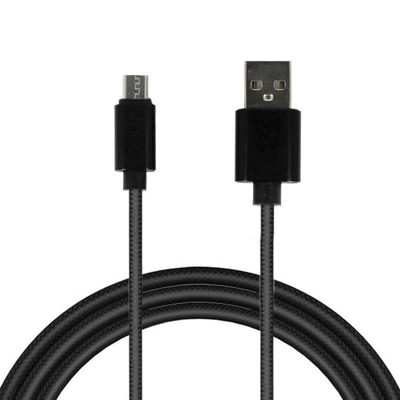 Kabelis TIPS 1 - USB uz Micro USB - metāla spraudņi QC 3.0 1 metrs melns