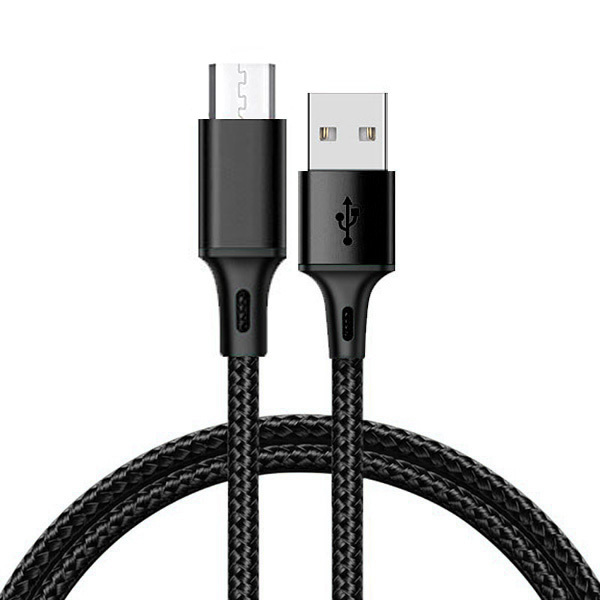 Kabelis TIPS 2 - USB uz Micro USB - metāla spraudņi QC 3.0 1 metrs melns