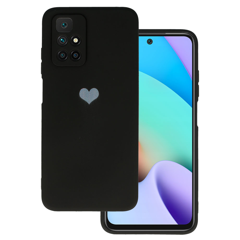 Vennus Silikona sirds apvalks Xiaomi Redmi 10 dizains 1 melns