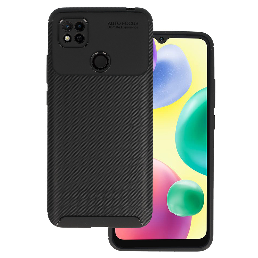 Vennus Carbon Elite viedtālruņa apvalks Xiaomi Redmi 10A, melns