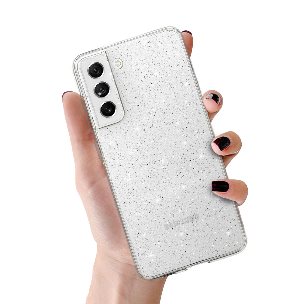 Crystal Glitter viedtālruņa apvalks Samsung Galaxy S21 FE sudraba