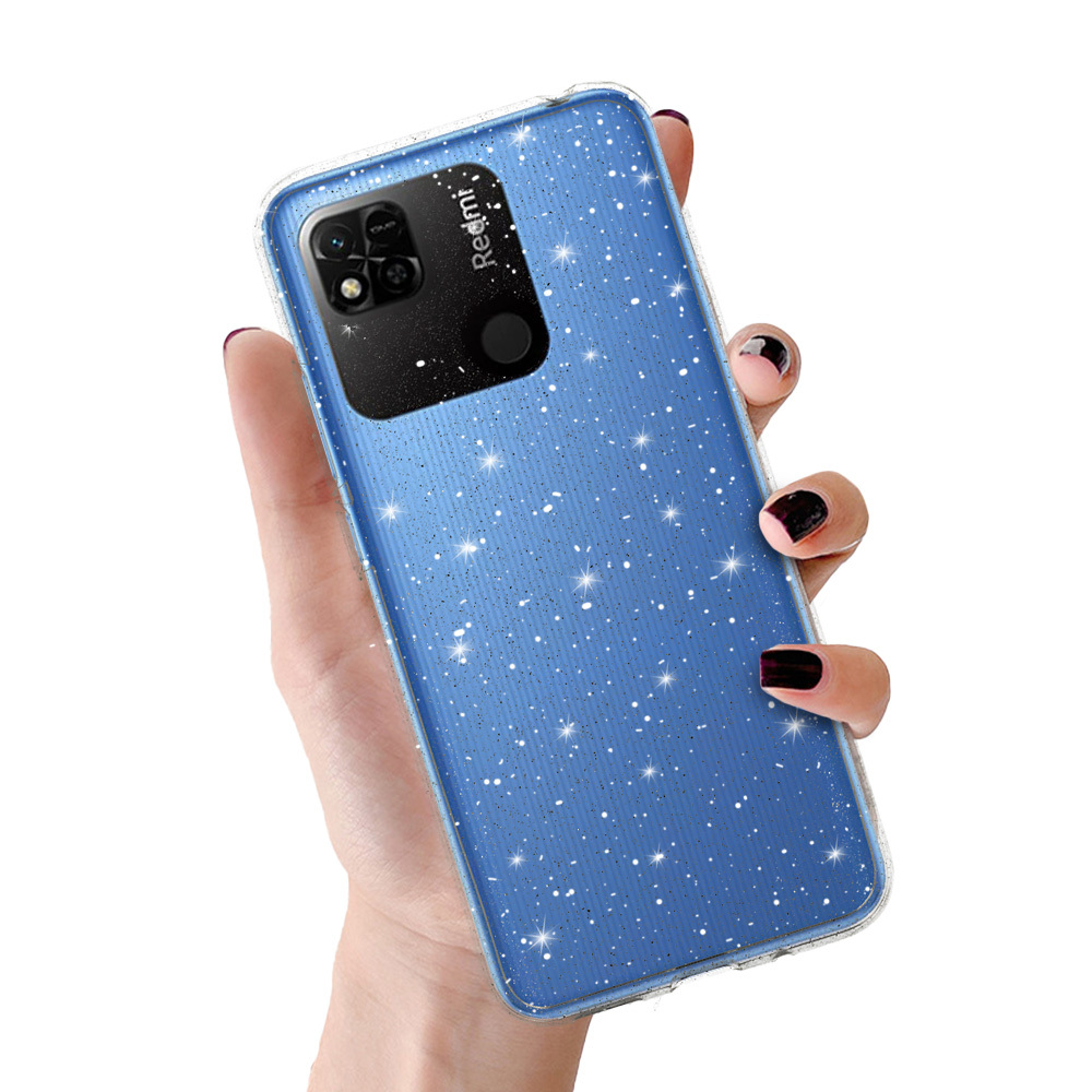 Crystal Glitter viedtālruņa apvalks Xiaomi Redmi 10A sudraba