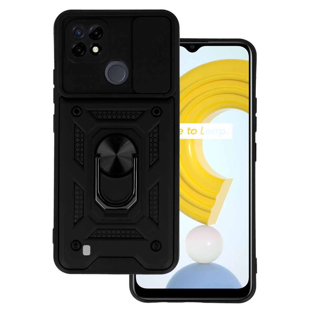 Slide Camera Armor viedtālruņa apvalks Realme C21 melns