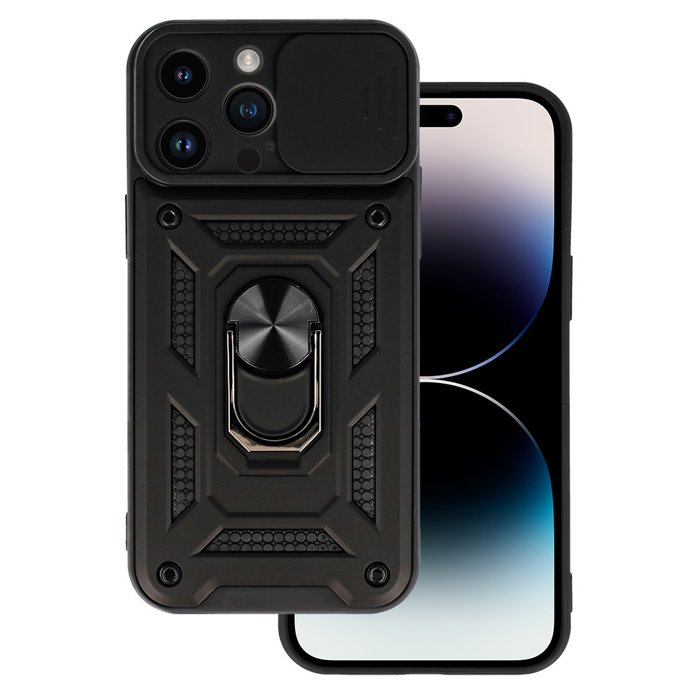 Viedtālruņa apvalks Slide Camera Armor Case iPhone 15 Pro Max melns