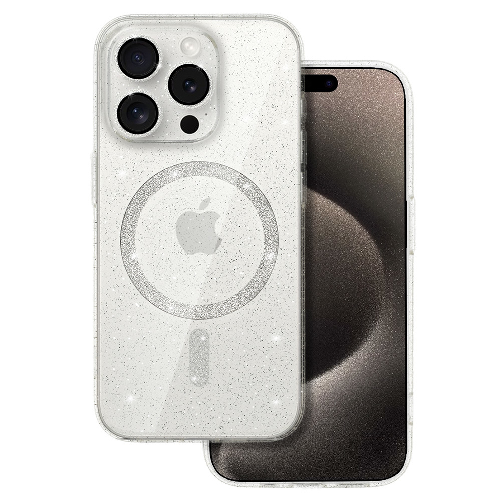 Glitter magnētiskais viedtālruņa apvalks Iphone 14 caurspīdīgs