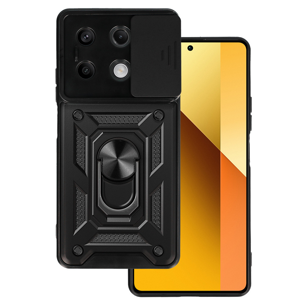 Slide Camera Armor Apvalks Xiaomi Redmi Note 13 5G melns