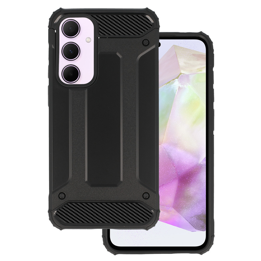 Bruņu oglekļa viedtālruņa apvalks Samsung Galaxy A55 5G melns