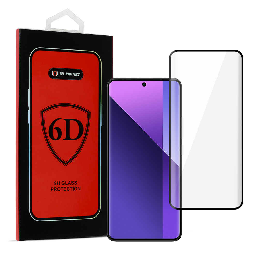 Tel Protect Pilnas līmes 6D rūdītais stikls XIAOMI REDMI NOTE 13 PRO PLUS 5G MELNS
