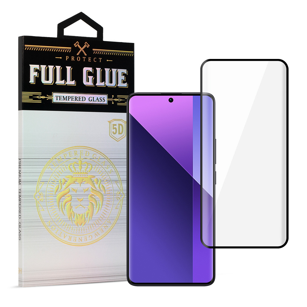 Rūdīts stikls HARD Full Glue 5D, paredzēts XIAOMI REDMI NOTE 13 PRO PLUS 5G, melns