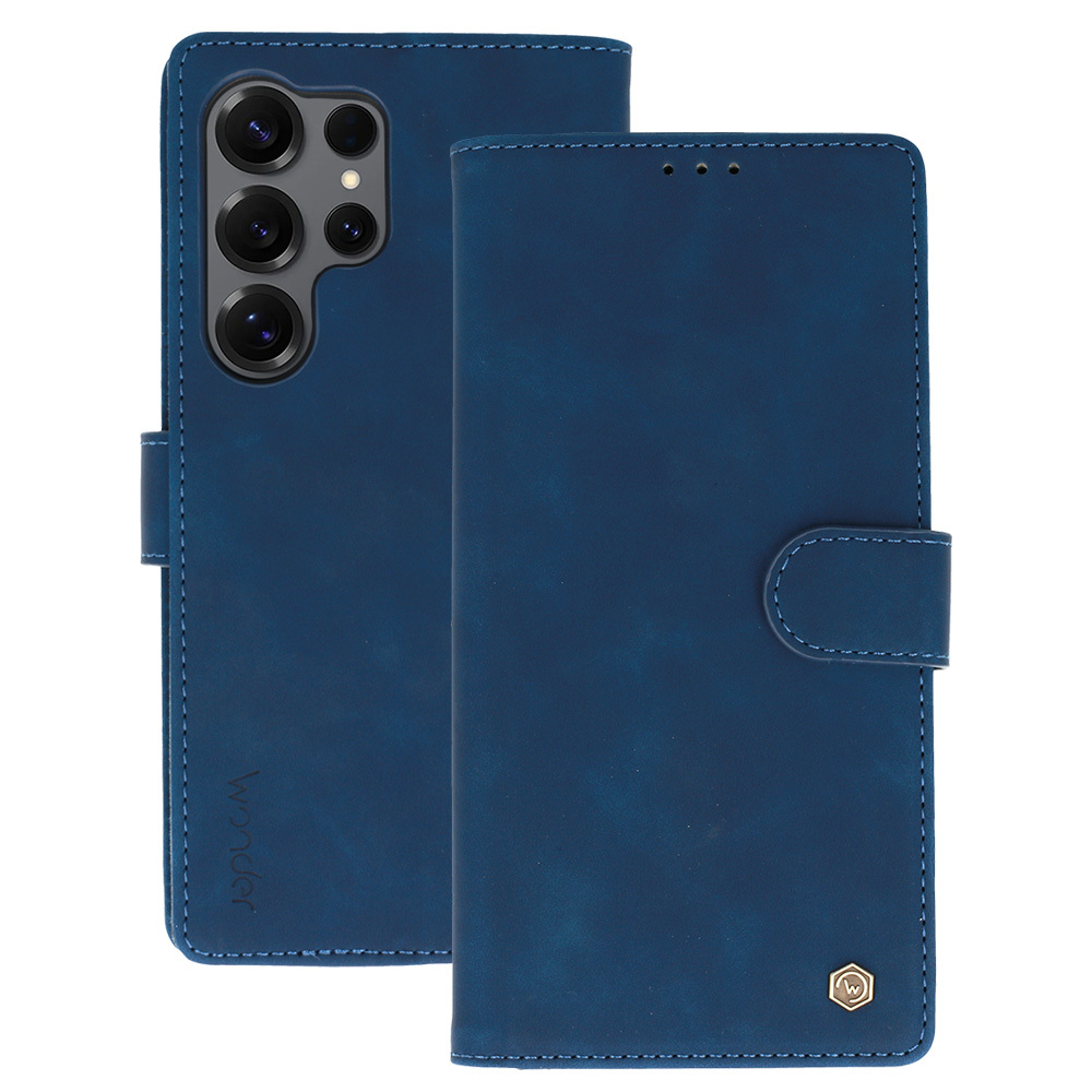 Wonder Fancy viedtālruņa apvalks Samsung Galaxy S25 Ultra, tumši zils