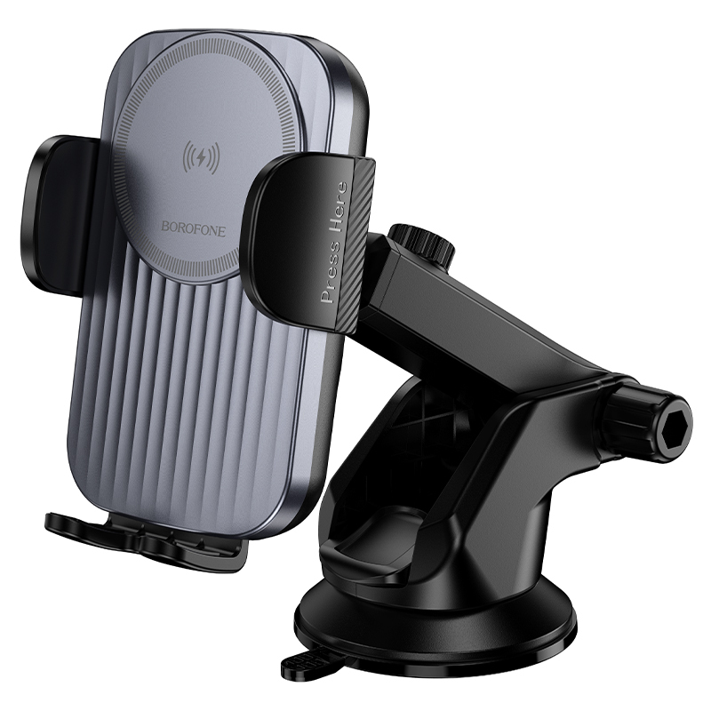 Borofone auto turētājs BH222 ar induktīvo uzlādi priekšējā stiklā melns