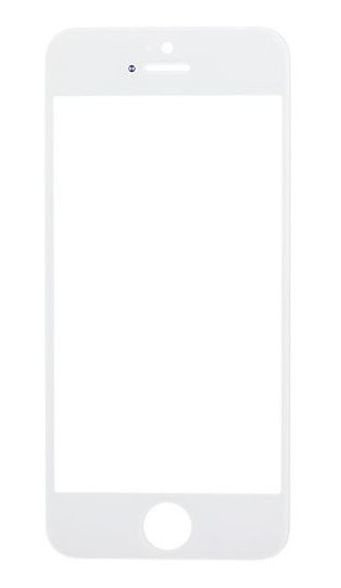 LCD ekrāna stikls Apple iPhone 5S/SE ar rāmi un OCA balts V2 ORG