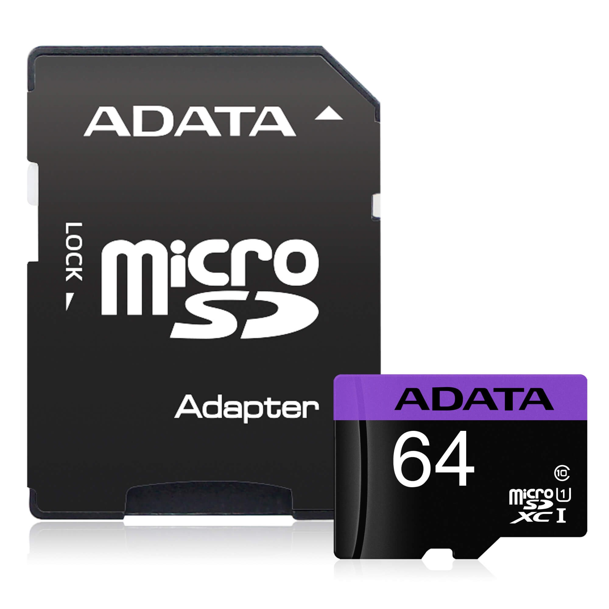 Atmiņas karte ADATA microSD 64GB (UHS-I Class 10) + SD adapteris