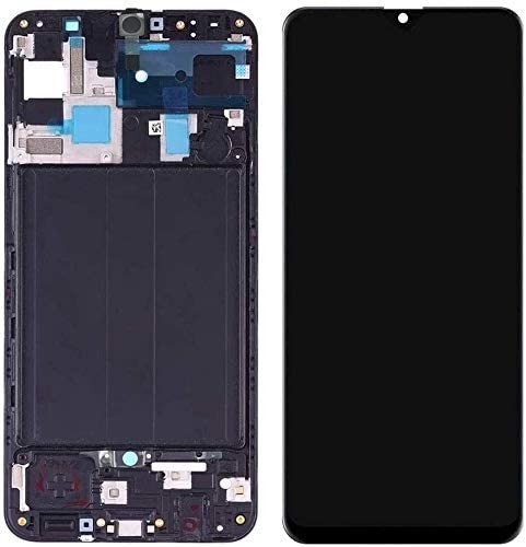 LCD ekrāns Samsung A505 A50 ar skārienekrānu un melnu OLED rāmi (reālais izmērs)