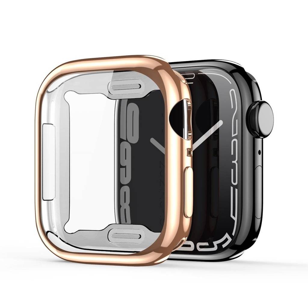 TPU stikla korpuss Dux Ducis Samo Apple Watch 45mm rozā krāsā