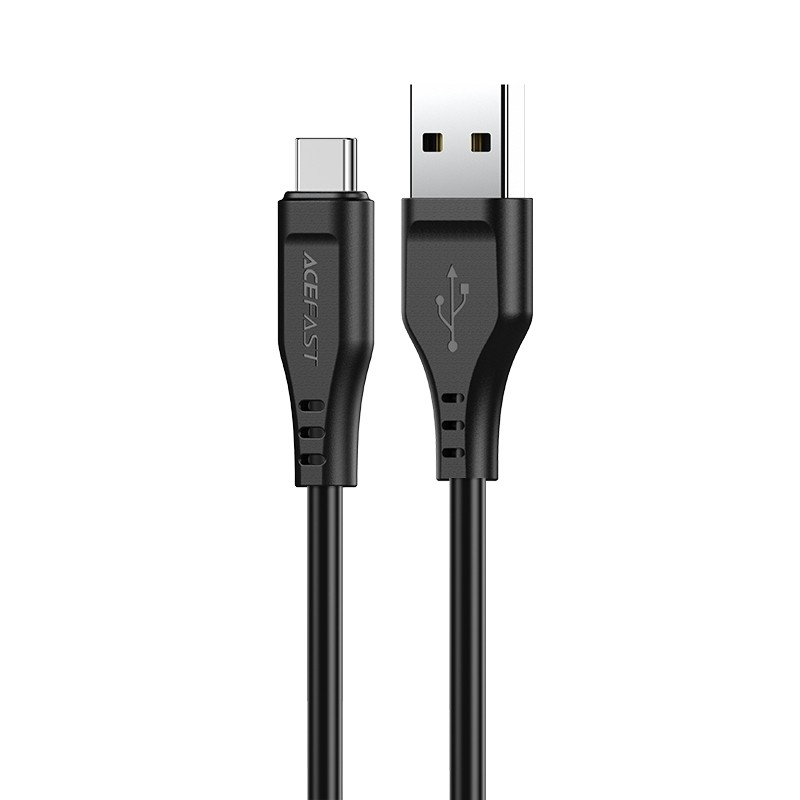 Acefast USB kabelis - USB Type C 1.2m, 3A melns (C3-04 melns)