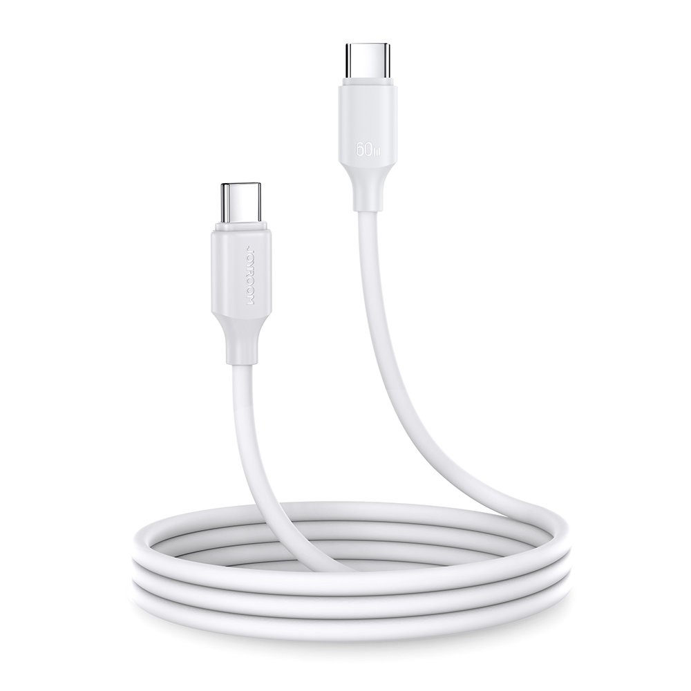 Joyroom Long-Lasting Series A9 USB-C / USB-C PD QC kabelis 60W 3A 1m - balts