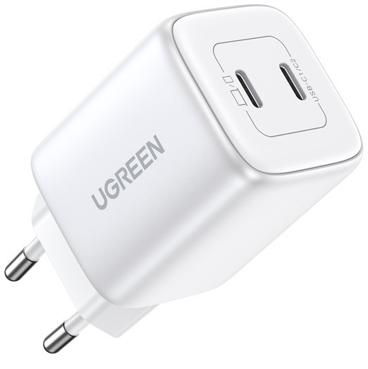 Lādētājs Ugreen CD294 45W GaN 2xUSB-C balts