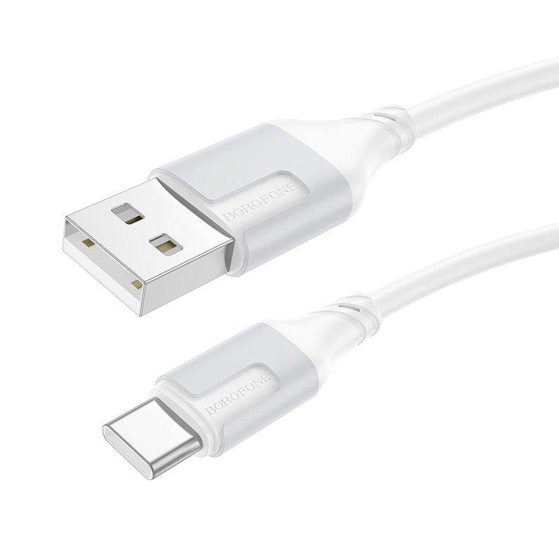 USB kabelis Borofone BX101 no USB-A uz USB-C 1,0 m, balts