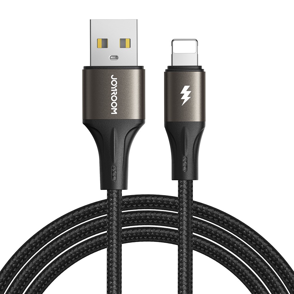 USB kabelis Joyroom SA25-AL3 USB to Lightning 3A 1,2 m melns