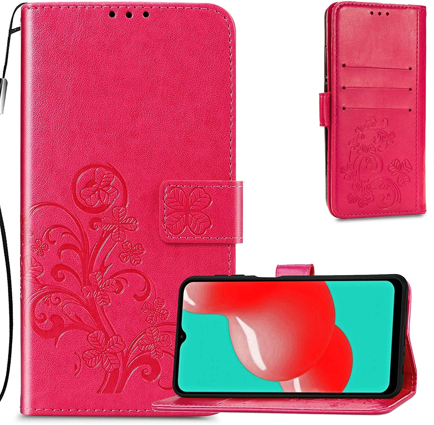 Korpuss Flower Book Samsung A556 A55 5G rose-red