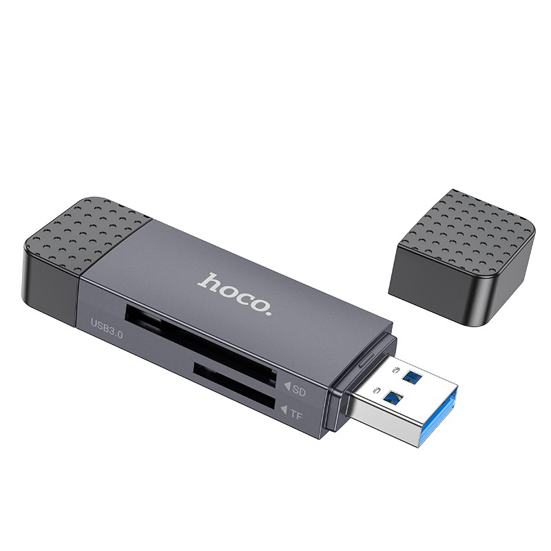 Atmiņas karšu lasītājs Hoco HB45 USB-C/USB-A 2-in-1 USB2.0 pelēks