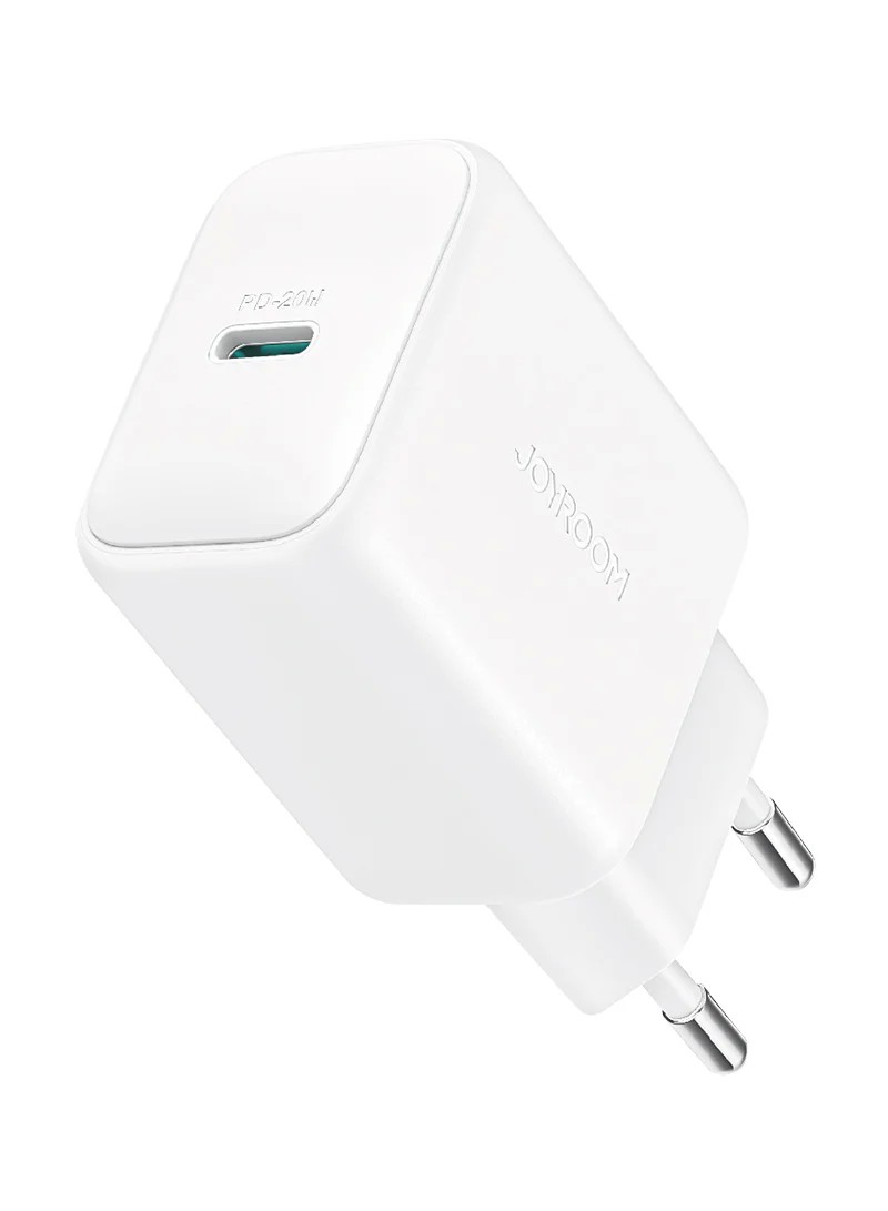 Joyroom JR-TCF20 USB-C PD 20W tīkla lādētājs - balts + USB-C / Lightning kabelis 1m