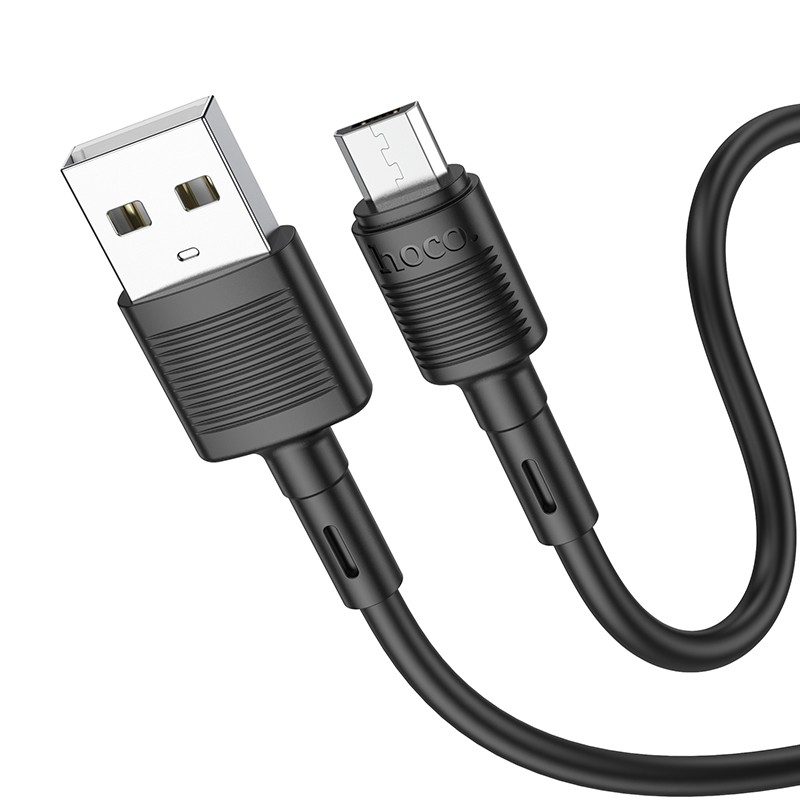 USB kabelis Hoco X83 USB-A uz MicroUSB 1.0m melns