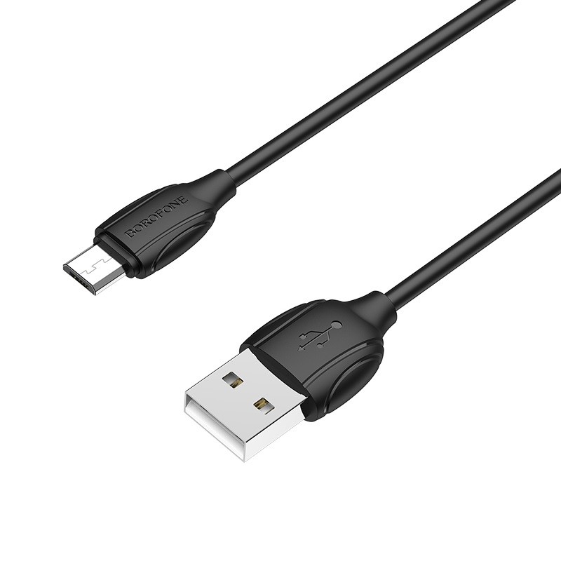 USB kabelis Borofone BX19 USB-A uz MicroUSB 1,0 m melns