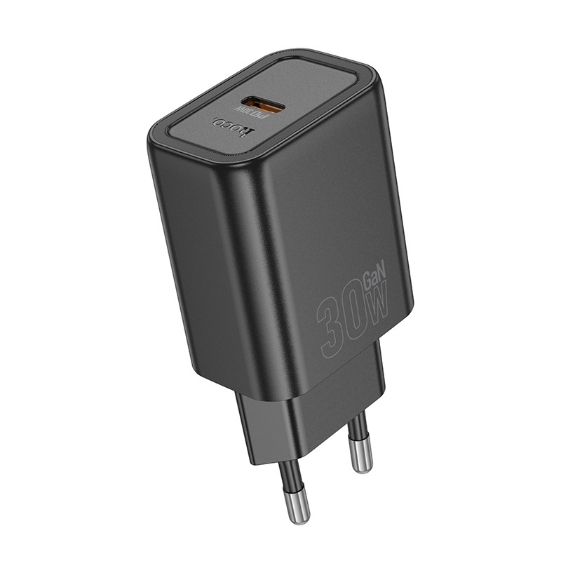 Lādētājs Hoco N62 30W GaN USB-C melns