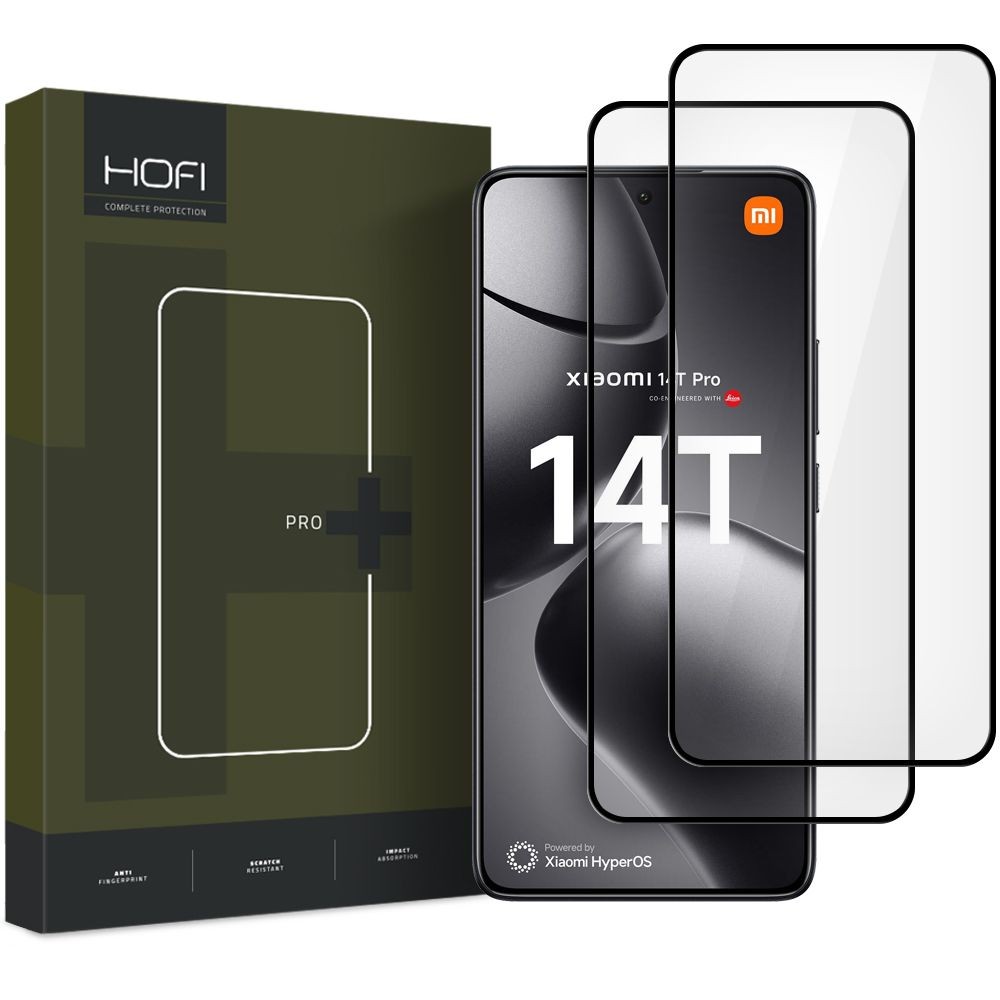 Rūdīts stikls Hofi Glass Pro+ 2-Pack Xiaomi 14T/14T Pro melns