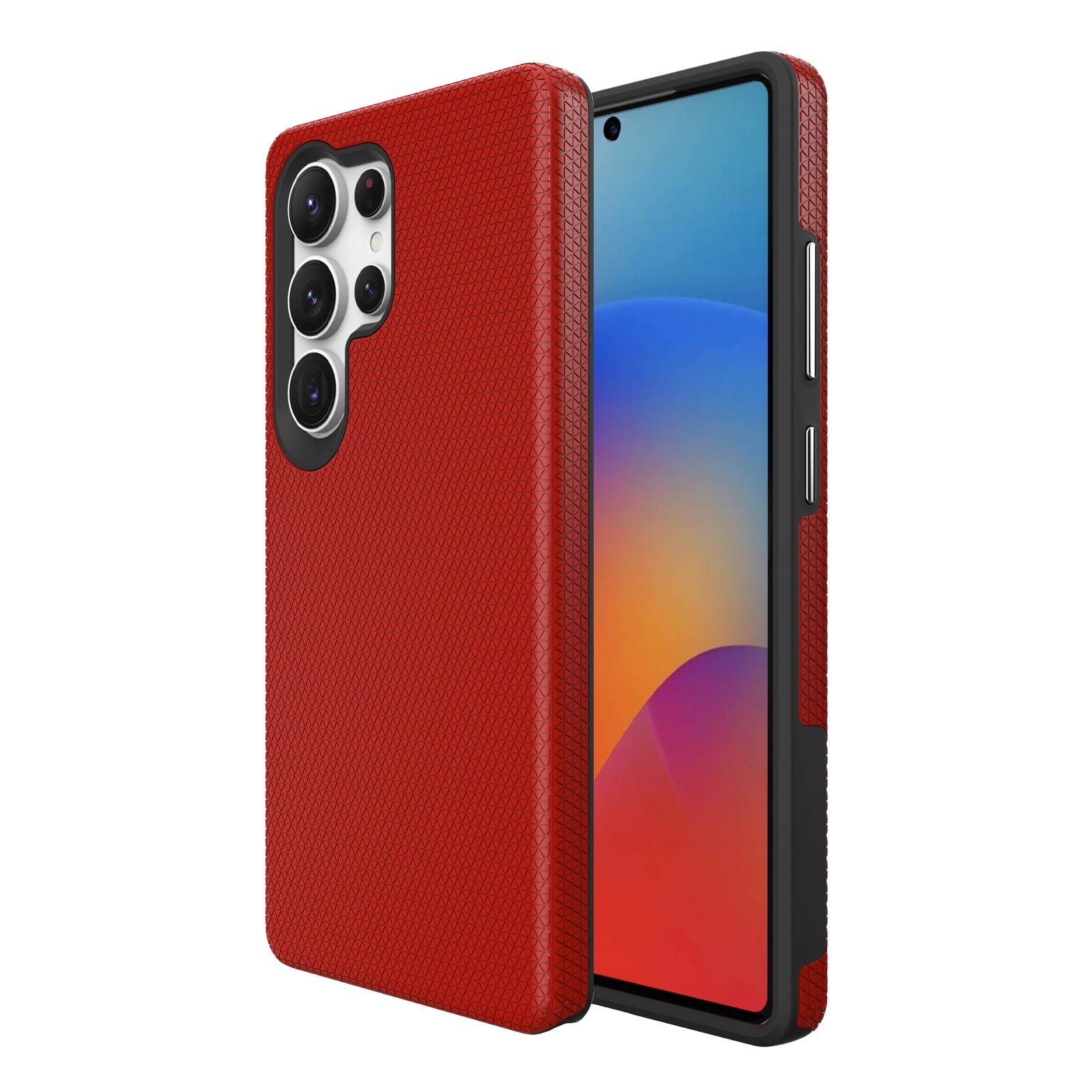 Perfekcionistu trīsstūra korpuss Samsung S908 S22 Ultra 5G sarkans