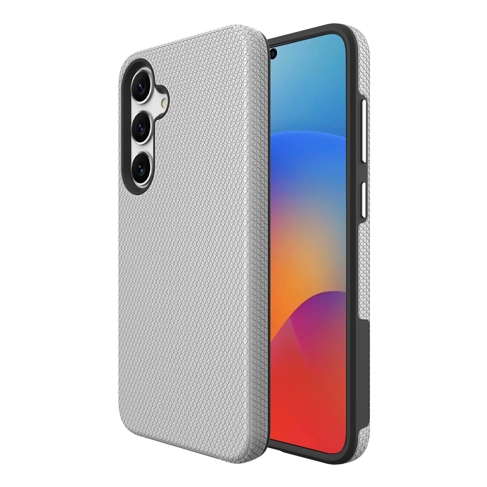 Perfekcionistu trīsstūra korpuss Samsung S911 S23 5G sudraba krāsā