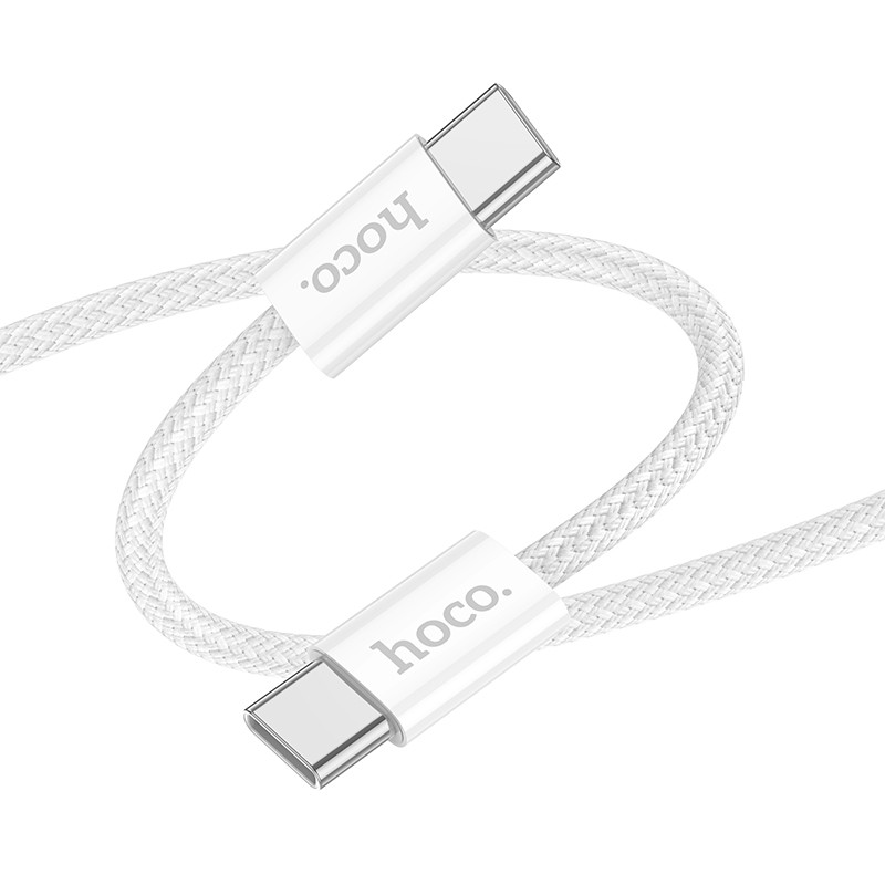 USB kabelis Hoco X104 60W USB-C uz USB-C 2.0m, balts