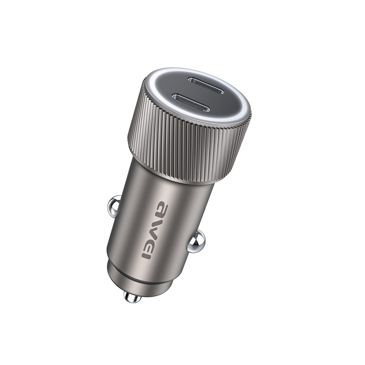 Auto lādētājs Awei C-858 33W 2xUSB-C melns