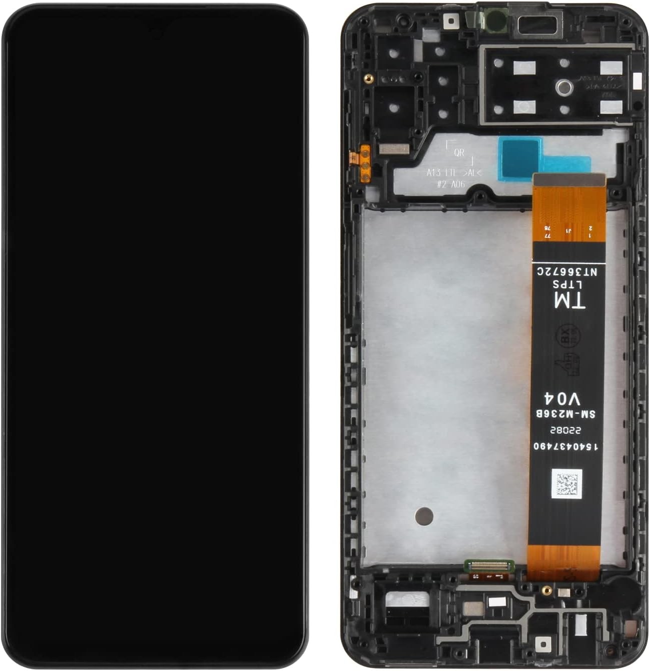 LCD ekrāns Samsung A137 A13 2022 ar skārienekrānu ar rāmi melns ORG