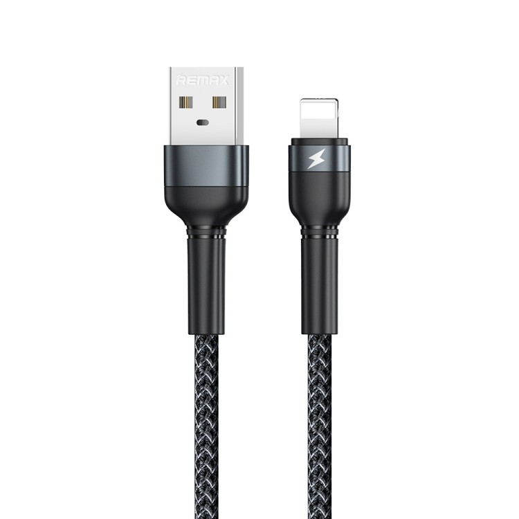 USB kabelis Remax RC-124i no USB-A uz Lightning 1,0 m melns