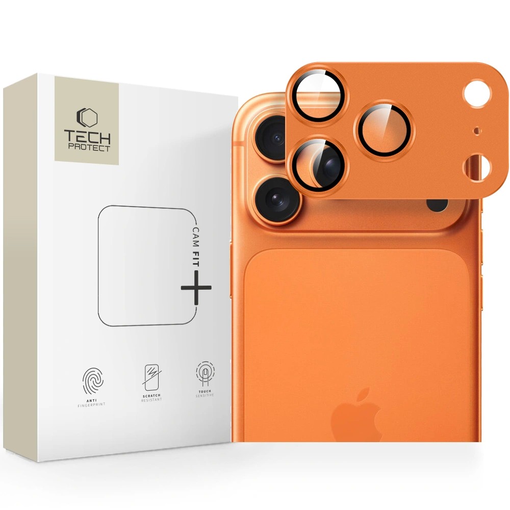 Kameras aizsardzība Tech-Protect CamFull Fit+ Apple iPhone 17 Pro Cosmic Orange