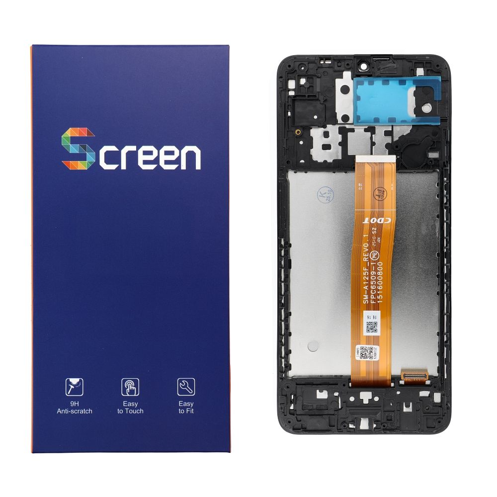 OG LCD displejs priekš SAMSUNG A12 A125F/U/W/M OEM ar rāmi