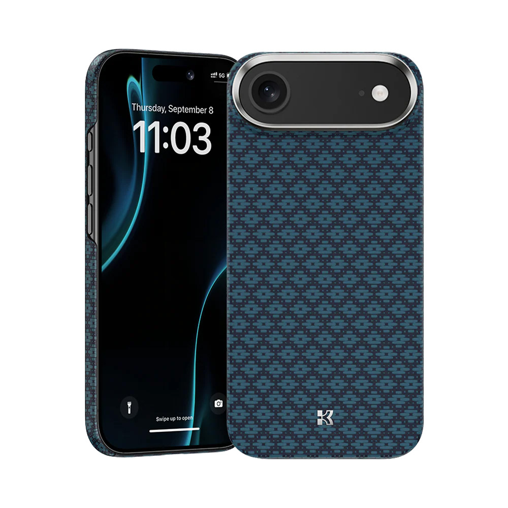 Benks magnētiskais Armor Air Armor Grid Kevlar viedtālruņa apvalks ar metāla rāmi 600D (0068) Iphone 17 Air zils