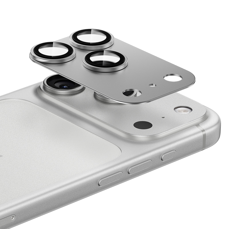 Benks rūdītais stikls Glass Warrior metāla integrēts lēcas aizsargs (C069) Iphone 17 Pro (3 lēcas) balta