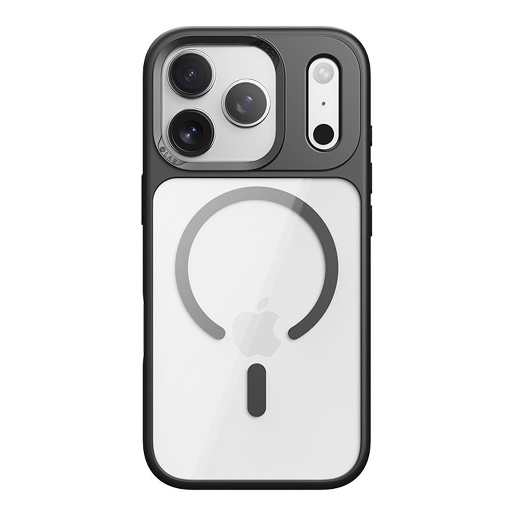 Rock Guard sērijas magnētiskais viedtālruņa apvalks Iphone 17 Pro Max caurspīdīgs-melns