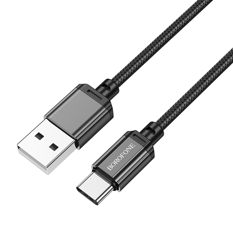Borofone kabelis BX87 Sharp - USB uz C tipa - 3A 1 metrs, melns
