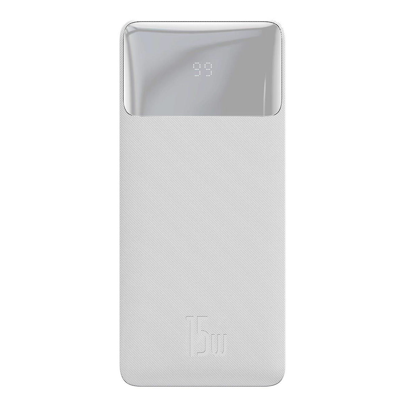 Baseus Bipow внешний аккумулятор с дисплеем 10000mAh 15W белый (Overseas Edition) + кабель USB-A - Micro USB 0.25м белый (PPBD050002)