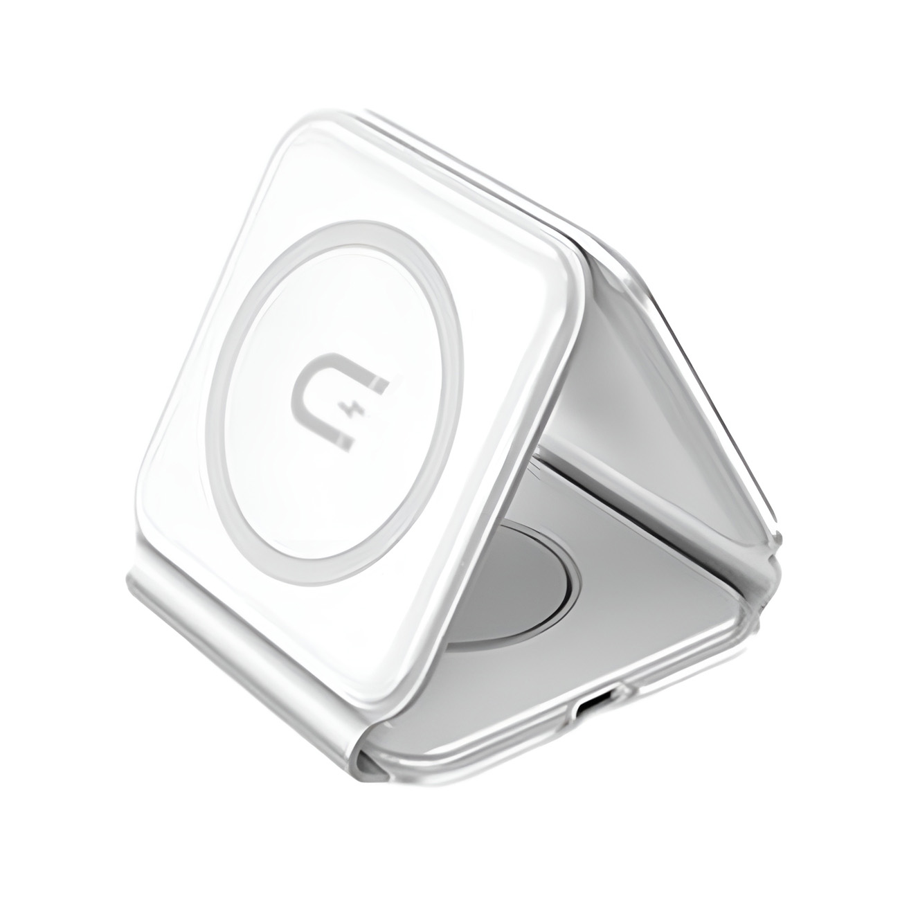 Dudao A11N 15W 3in1 indukcijas lādētājs - balts + USB-C / USB-C kabelis