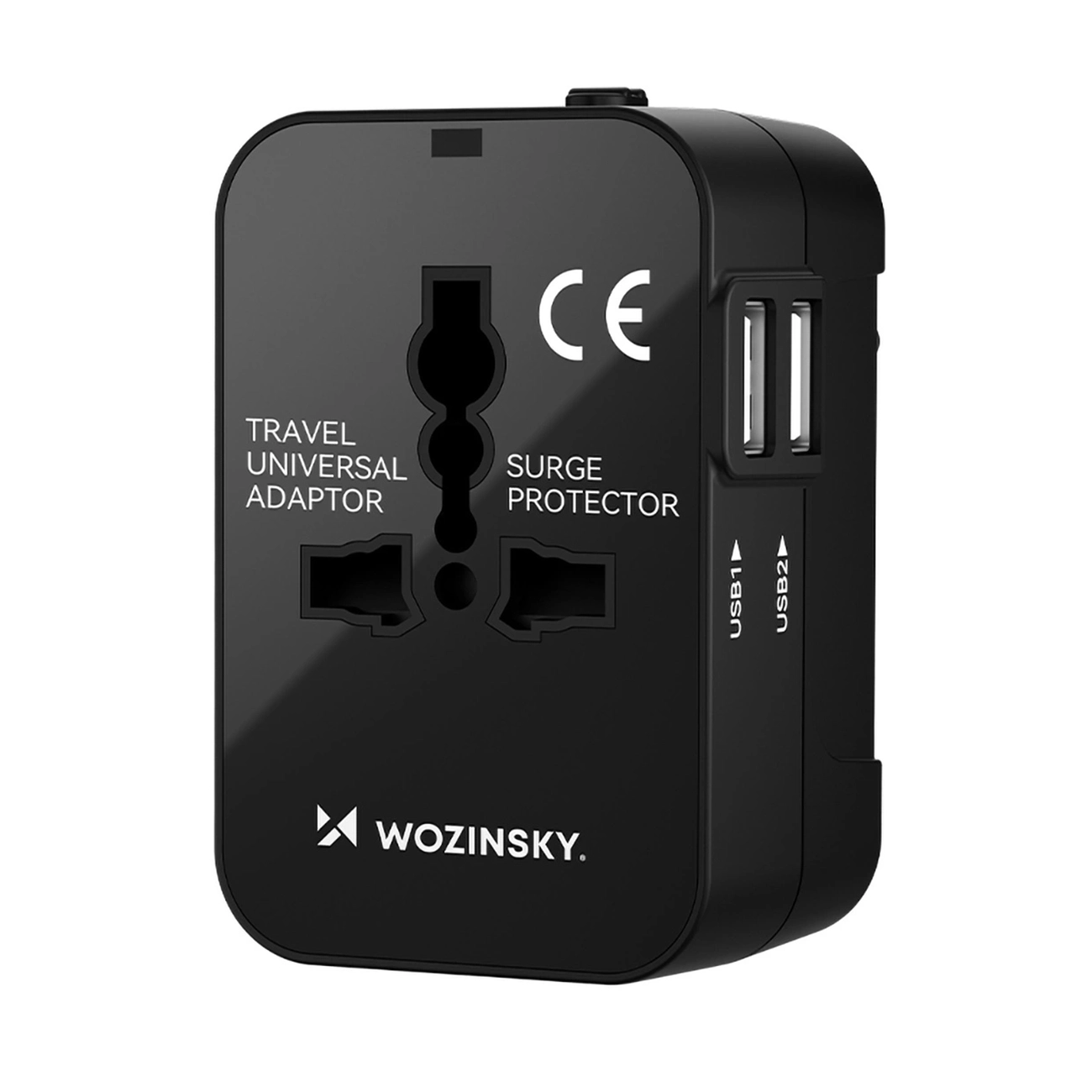 Wozinsky WUTWC universālais ceļojumu adapteris 24W EU / US / AUS / UK / 2x USB-A - melns