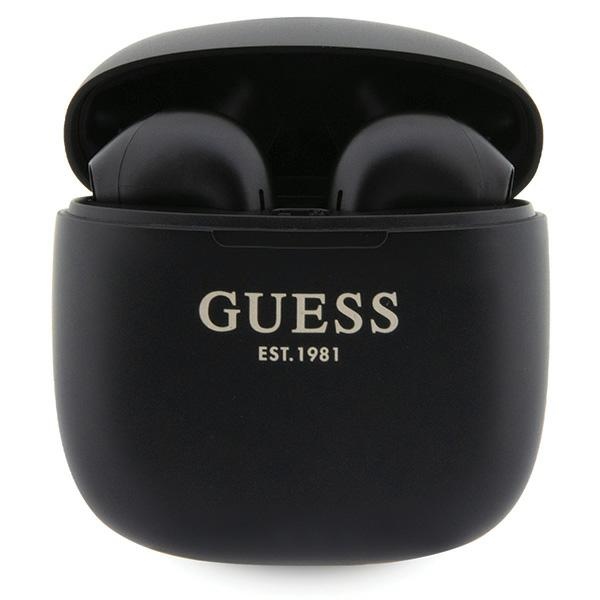 Guess GUTWST26PSK TWS Bluetooth austiņas + dokstacija - melnas Classic EST logotips
